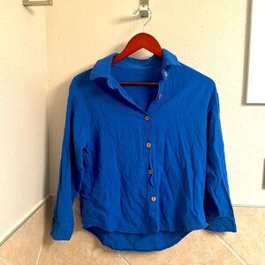 New summer fit! Light, linen, blue matching set 💙 Worn once, too short for 5’6”